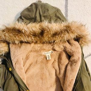 Faux fur winter coat